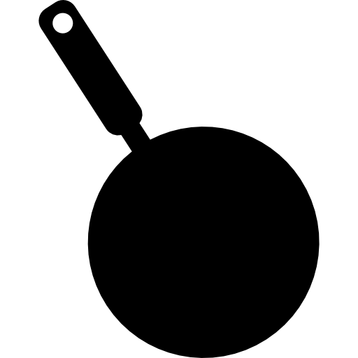 Frying pan silhouette from top view